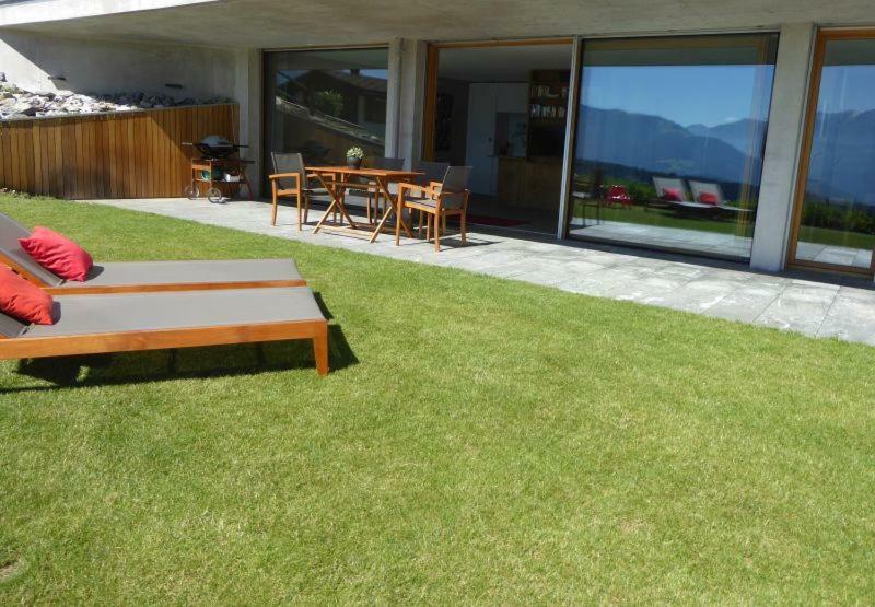 Casa Admisa, Spektakulaere Aussicht, Ski In And Out, Hochwertige Einrichtung, Valserstein Und Eiche Flims Exteriér fotografie